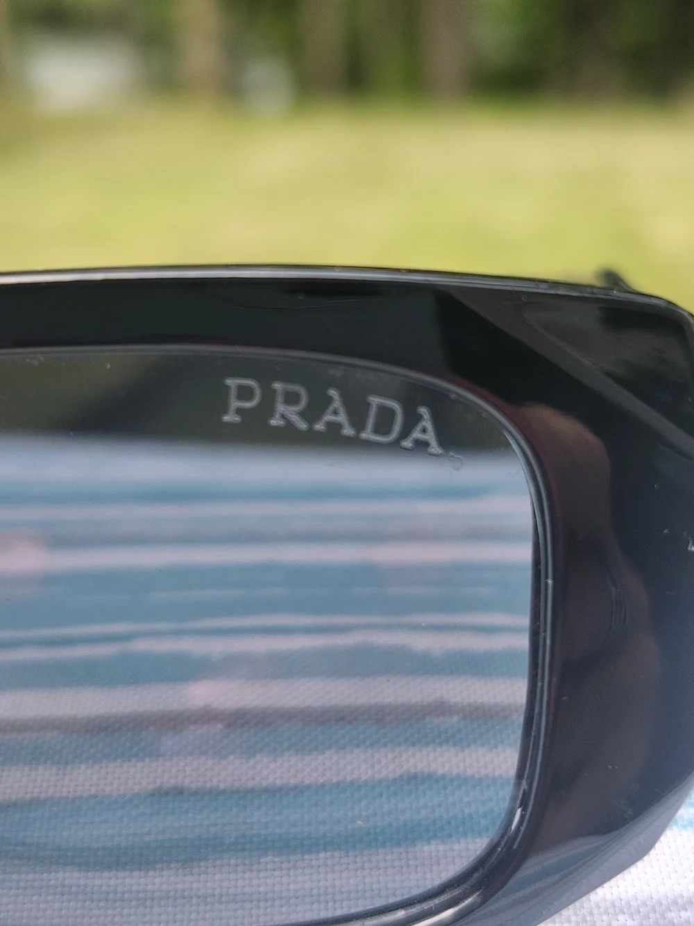 PRADA Black Symbole Geometric Rectangular Sunglasses EUC